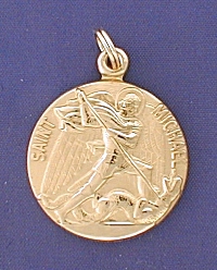 St. Michael 14kt Gold Medal 1 In.