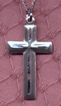 Sterling Engraved Plain Cross Necklace