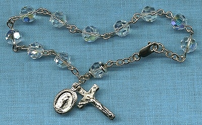 Silver Plate Rosary Bracelet