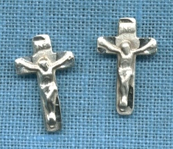 Small Cross Earrings - Post - Sterling
