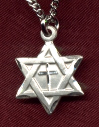 Sterling Star Of David & Cross Necklace