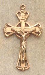 Small  Frame Crucifix Gold on Sterling