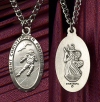 Oval St. Christopher/Football Medal in Sterling