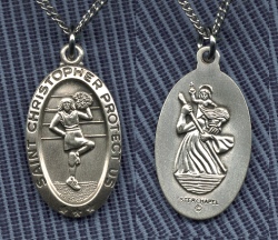 St. Christopher Cheerleader Medal In Sterling