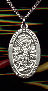 St. Michael Small Oval Medal Sterling
