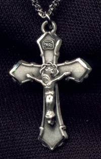 Small Crown Of Thorns Sterling Crucifix