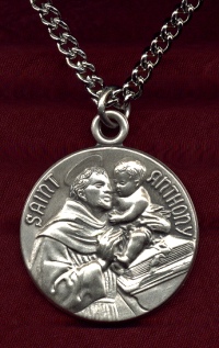 St. Anthony 15/16 in.  Sterling Medal