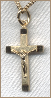 Cut Gold Crucifix Necklace