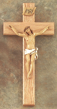 Pelligrini Figure & Oak Crucifix 12 In.