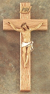 Pelligrini Figure & Oak Crucifix 12 In.