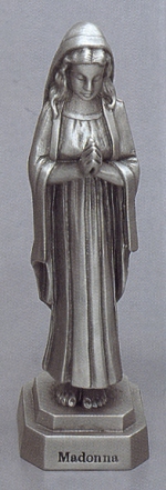 Praying Madonna Pewter Statue 3.5 In.