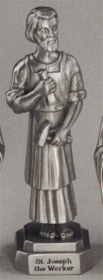 St. Joseph The Worker Pewter Statue