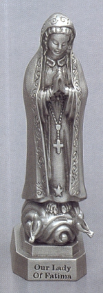 Our Lady of Fatima Pewter Statue 3.5 In.