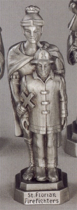 St. Florian Firefighters Pewter Statue