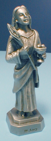 St. Lucy Pewter Statue & Prayer