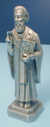 St. Nicholas Pewter Statue & Prayer