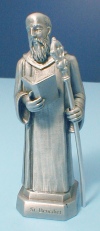 St. Benedict Pewter Statue & Prayer