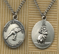 Women's Sterling St. Christopher Rollerblading Med