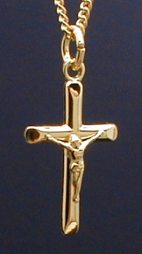 Small 18kt On Sterling Crucifix