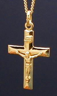 Beveled Gold Crucifix
