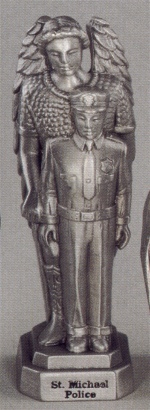 St. Michael  Policeman Pewter Statue