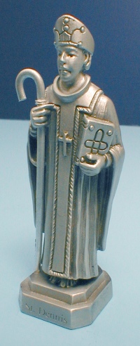 St. Dennis Pewter Statue & Prayer