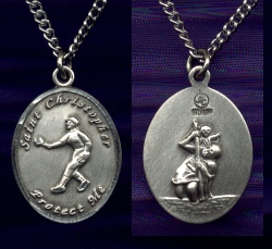 Women's Sterling Softball St. Christopher Medal