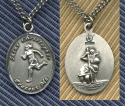 Women's Sterling St. Christopher Track Medal