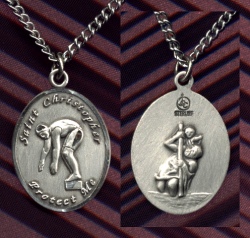 Women's Sterling St. Christopher Swimming Medal