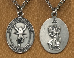 Men's Sterling St. Christopher Track Medal