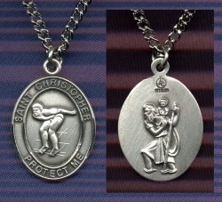 Men's Sterling Swimming St. Christopher Medal