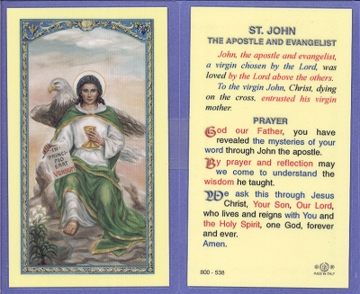 St John Apostle Holy Card