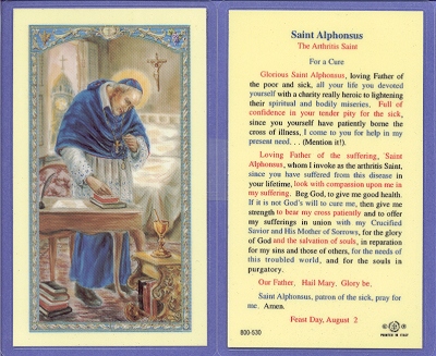 St Alphonsus Holy Card
