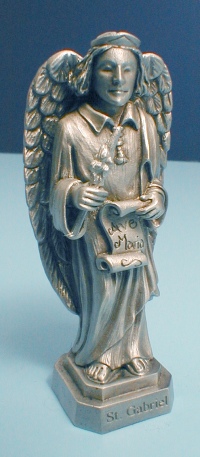 St. Gabriel Pewter Statue & Prayer