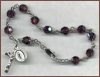 Handmade Rosary Bracelet In Rhodium With Swarovski