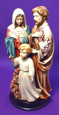 Holy Family Statue - Full Color Alabaster