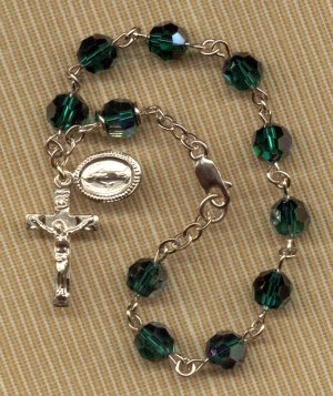 Emerald Crystal Rosary Bracelet