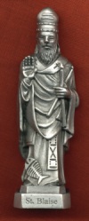 St. Blaise Pewter Statue & Prayer