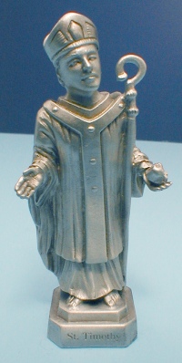 St. Timothy Pewter Statue & Prayer