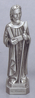 St Thomas the Apostle Pewter Statue 3.5 In.