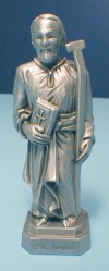 St. Justin 3 3/8 Inch Pewter Statue