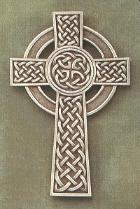Knotted Celtic Cross Silver on Pewter 5 In.