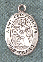 St. Christopher Sterling Oval Medal 3/4