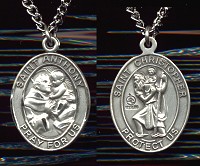 St Anthony Sterling Medal - Oval, 1 Inch