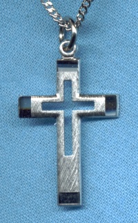Interframe Cross Necklace Sterling