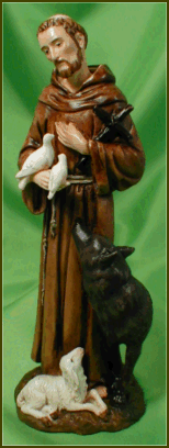 St. Francis With Wolf Statue.