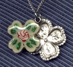 Enameled Rose 4-Way Medal