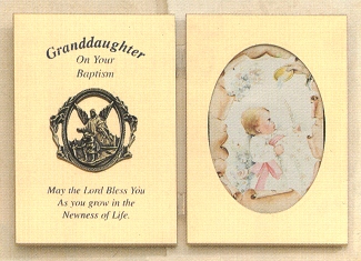 Folding Granddaughter Baptism Plaque