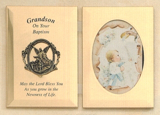 Folding Grandson Baptism Plaque