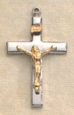 Gold/Sterling Crucifix Necklace